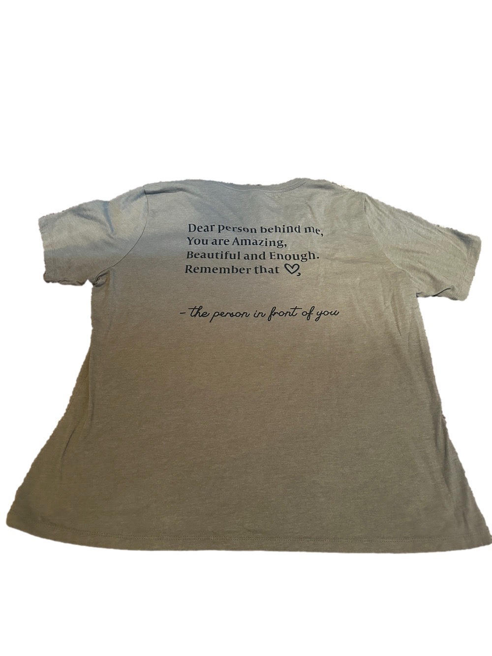 Bella Canvas Olive V-Neck Tee with "be kind" Script 2XL